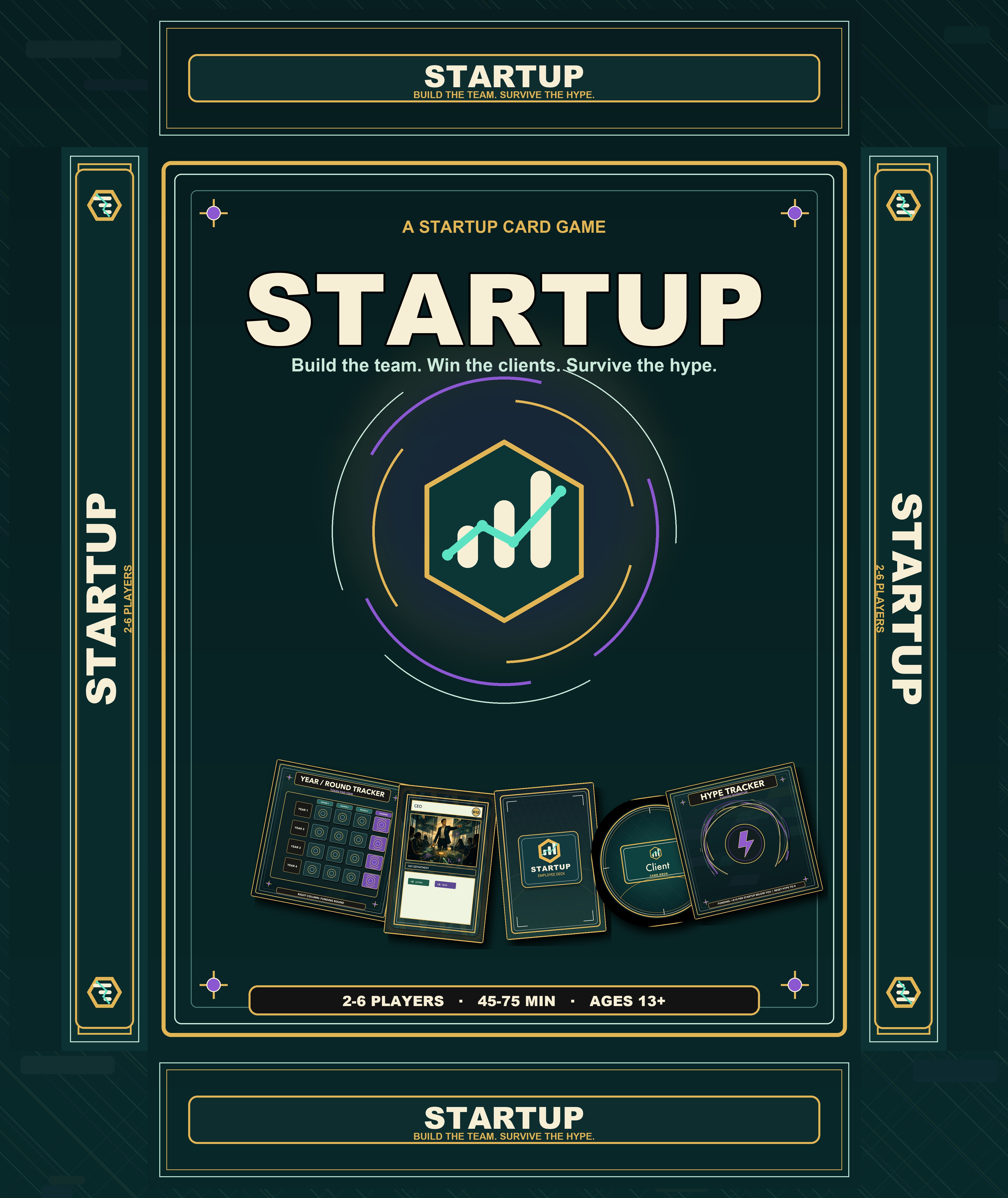 Startup board game box art